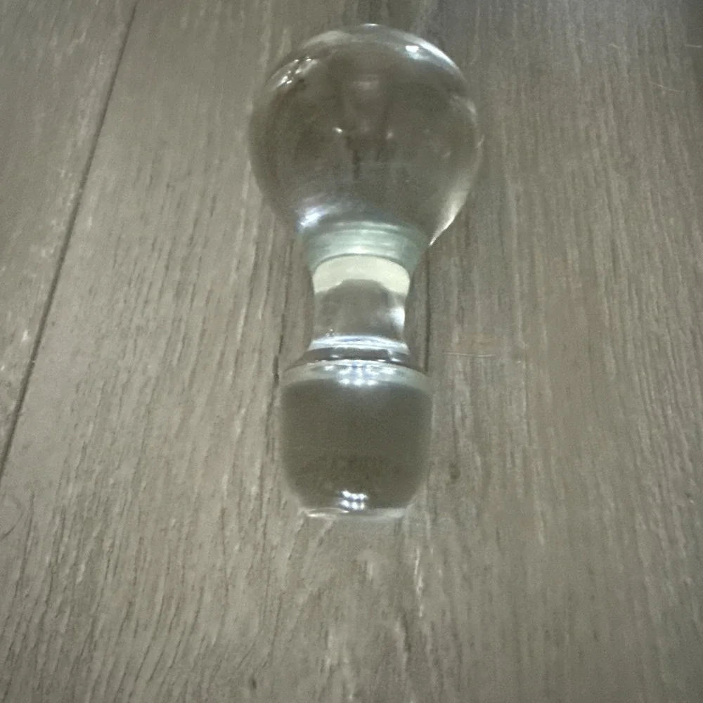 Vintage MCM Large Crystal Ball Orb Bubble Clear Glass Bottle Decanter Stopper